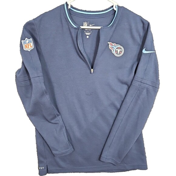 Nike Tennessee Titans Pullover Men M Navy Blue Sweater 1/4 Zip Dri Fit  NFL - Picture 1 of 9